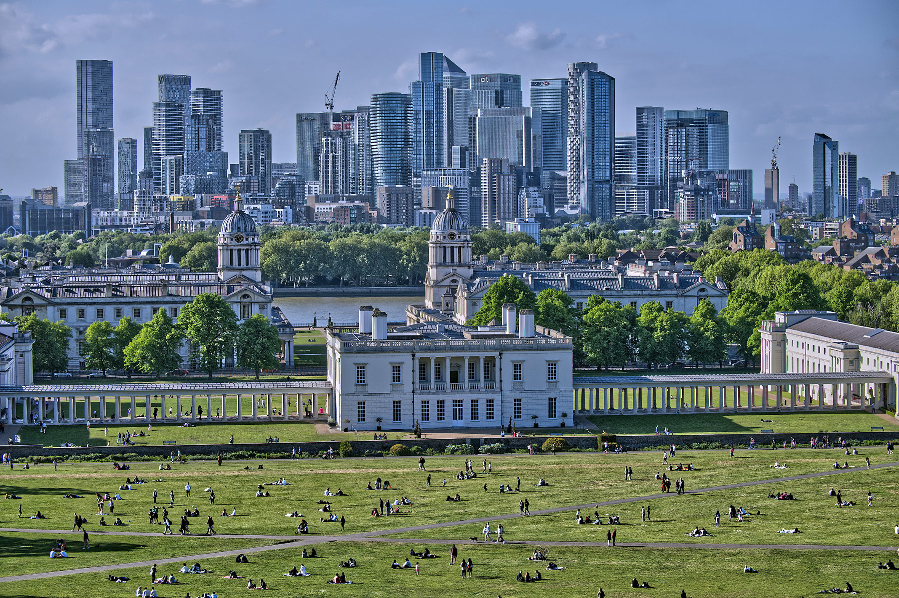 Towards Canary Wharf from Greenwich Observatorydon.